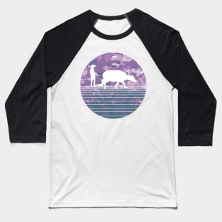 Farmer and Water Buffalo Vietnamese Village Baseball T-Shirt